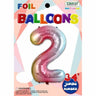TRICO BALLOON - Ballon Mylar Supershape - Nombre 2 Multicolore Pastel - Party Shop