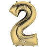 Anagram - Ballon Mylar Supershape - Nombre 2 - Or Blanc - Party Shop