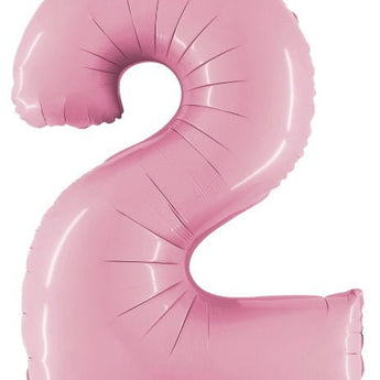 Ballon Mylar Supershape - Nombre 2 Rose Pastel Party Shop