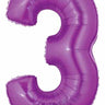 Betallic - Ballon Mylar Supershape - Nombre 3 Mauve - Party Shop