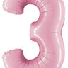 Betallic - Ballon Mylar Supershape - Nombre 3 Rose Pastel - Party Shop