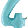Betallic - Ballon Mylar Supershape - Nombre 4 Bleu Pastel - Party Shop