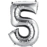 Anagram - Ballon Mylar Supershape - Nombre 5 Argent - Party Shop