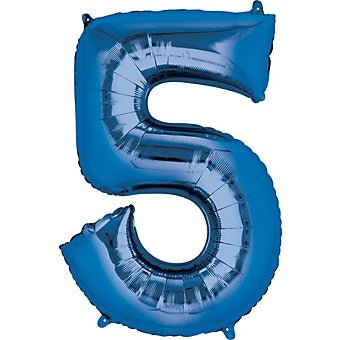 Ballon Mylar Supershape - Nombre 5 Bleu Party Shop