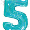 Betallic - Ballon Mylar Supershape - Nombre 5 Bleu Holographique - Party Shop
