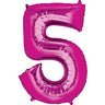 Anagram - Ballon Mylar Supershape - Nombre 5 Magenta - Party Shop