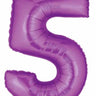 Betallic - Ballon Mylar Supershape - Nombre 5 Mauve - Party Shop