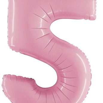 Ballon Mylar Supershape - Nombre 5 Rose Pastel Party Shop