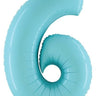 Betallic - Ballon Mylar Supershape - Nombre 6 Bleu Pastel - Party Shop