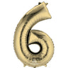 Anagram - Ballon Mylar Supershape - Nombre 6 - Or Blanc - Party Shop