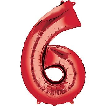 Ballon Mylar Supershape - Nombre 6 Rouge Party Shop