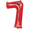 Anagram - Ballon Mylar Supershape - Nombre 7 Rouge - Party Shop