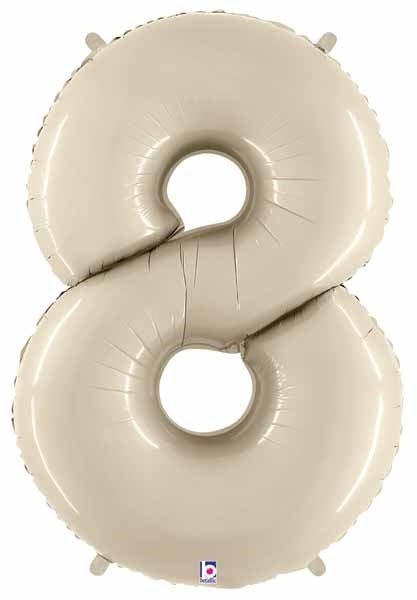 Ballon Mylar Supershape - Nombre 8 Blanc Sable Party Shop