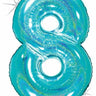 Betallic - Ballon Mylar Supershape - Nombre 8 Bleu Holographique - Party Shop