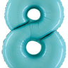 Betallic - Ballon Mylar Supershape - Nombre 8 Bleu Pastel - Party Shop