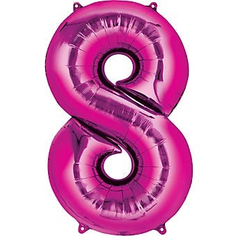 Ballon Mylar Supershape - Nombre 8 Magenta Party Shop