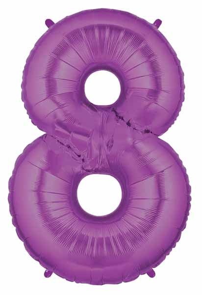 Ballon Mylar Supershape - Nombre 8 Mauve Party Shop