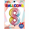 TRICO BALLOON - Ballon Mylar Supershape - Nombre 8 Multicolore Pastel - Party Shop