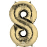 Anagram - Ballon Mylar Supershape - Nombre 8 - Or Blanc - Party Shop