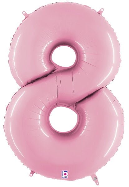 Ballon Mylar Supershape - Nombre 8 Rose Pastel Party Shop