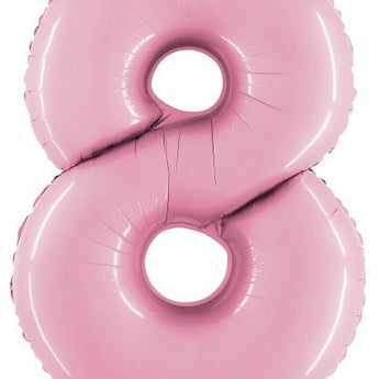 Ballon Mylar Supershape - Nombre 8 Rose Pastel Party Shop