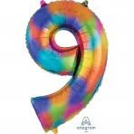 Ballon Mylar Supershape - Nombre 9 Arc - En - Ciel Party Shop