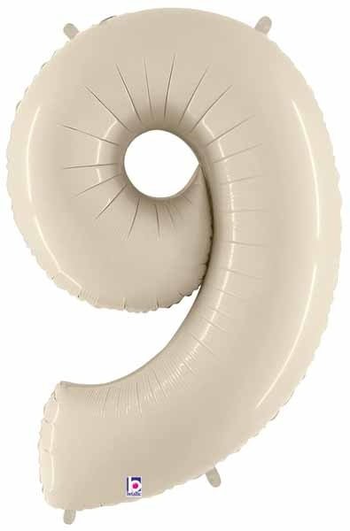 Ballon Mylar Supershape - Nombre 9 Blanc Sable Party Shop