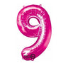 Anagram - Ballon Mylar Supershape - Nombre 9 Magenta - Party Shop
