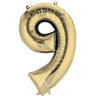 Anagram - Ballon Mylar Supershape - Nombre 9 - Or Blanc - Party Shop