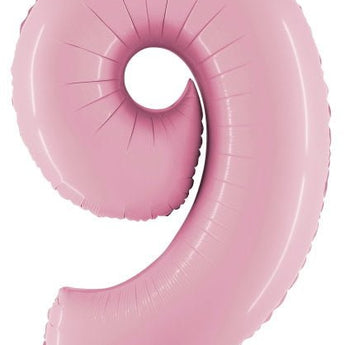 Ballon Mylar Supershape - Nombre 9 Rose Pastel Party Shop