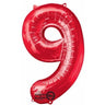 Anagram - Ballon Mylar Supershape - Nombre 9 Rouge - Party Shop