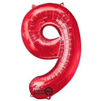 Ballon Mylar Supershape - Nombre 9 Rouge Party Shop