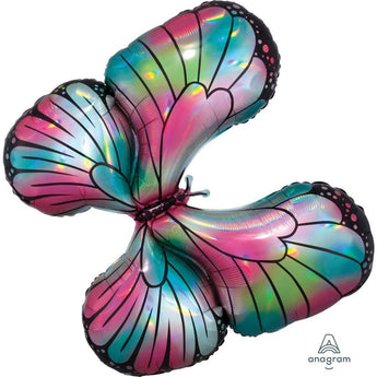 Ballon Mylar Supershape - Papillon Holographique Party Shop