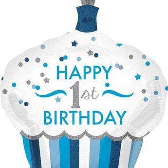 Ballon Mylar Supershape - Petit Gateau Bleu 1 An Party Shop