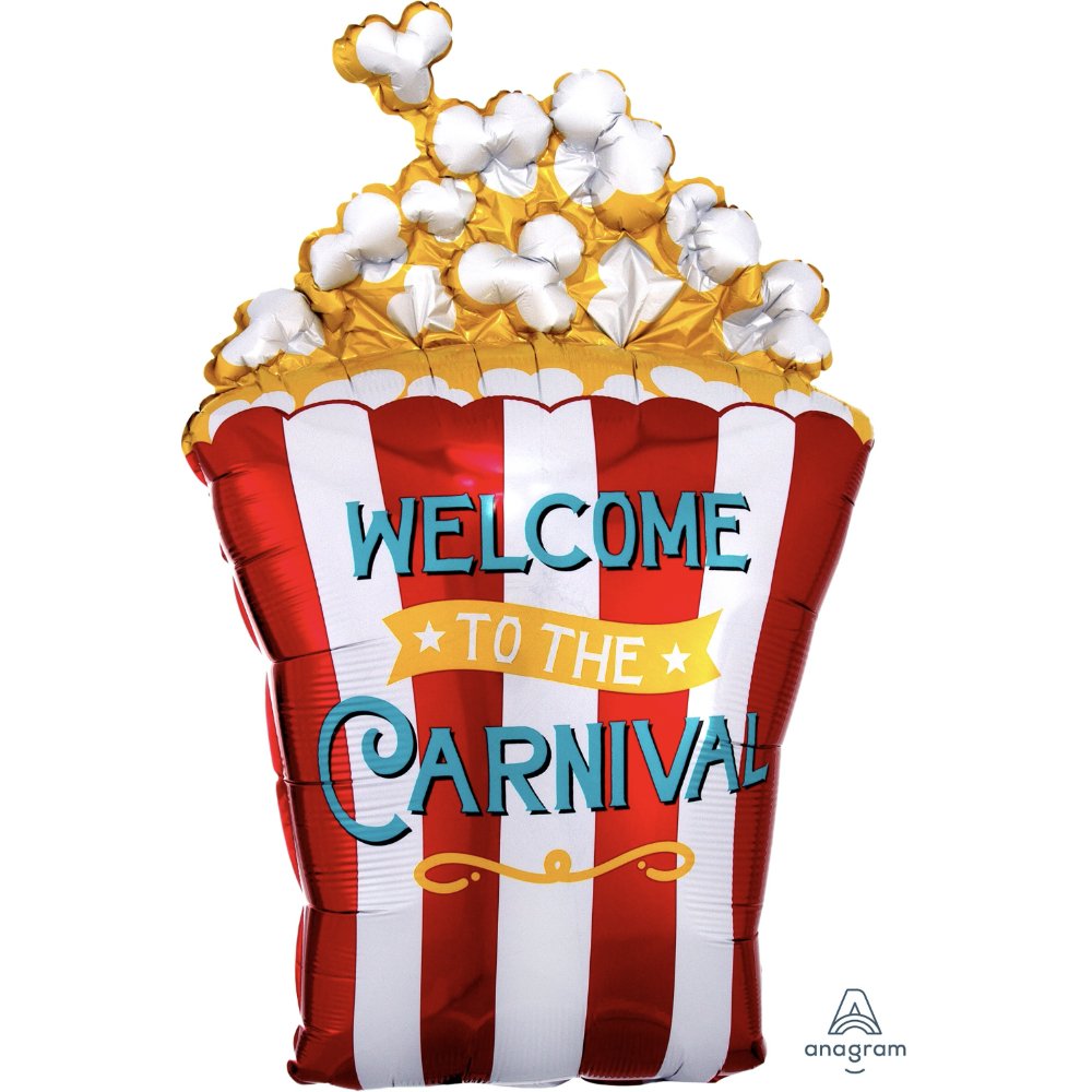 Ballon Mylar Supershape - Popcorn (Welcome To The Carnival) Party Shop