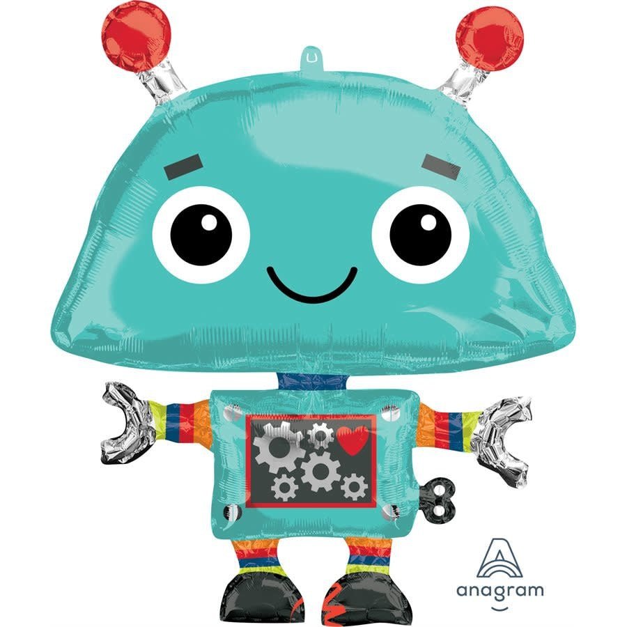 Ballon Mylar Supershape - Robot Aqua Party Shop