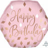 Anagram - Ballon Mylar Supershape - Rose Et Doré (Happy Birthday) - Party Shop