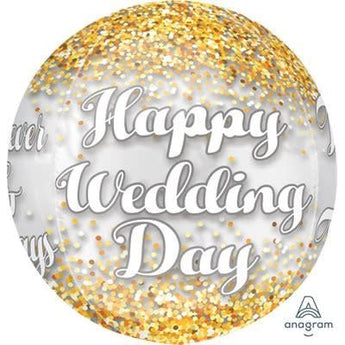 Ballon Orbz - Avec Confettis - Happy Wedding Day Party Shop