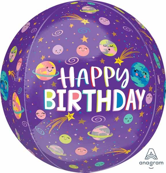 Ballon Orbz - Happy Birthday - Planet Party Shop