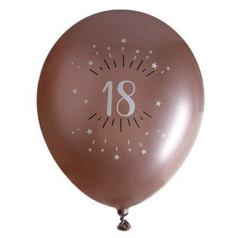 Ballons Latex 12" Rose Gold (6) - 18 Ans - Party Shop