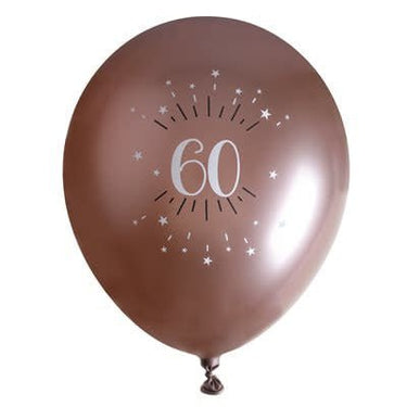 Santex - Ballons Latex 12" Rose Gold (6) - 60 Ans - Party Shop