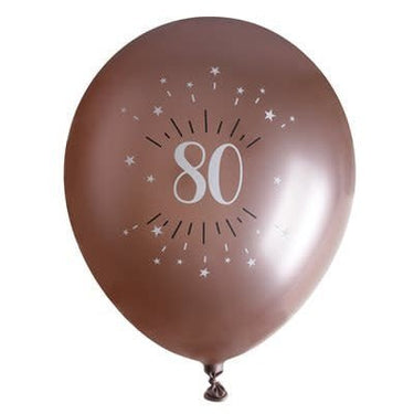 Santex - Ballons Latex 12" Rose Gold (6) - 80 Ans - Party Shop