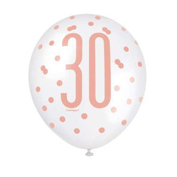 Ballons Latex (6) - 30 Ans Rosegold Party Shop