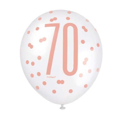 Ballons Latex (6) - 70 Ans Rosegold Party Shop