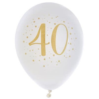 Ballons Latex 9Po Or 40 Ans (8) - Party Shop