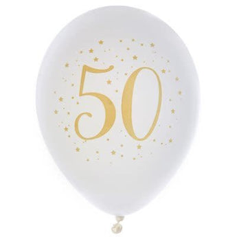 Ballons Latex 9Po Or 50 Ans (8) - Party Shop