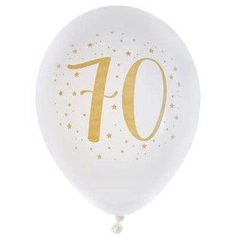 Ballons Latex 9Po Or 70 Ans (8) - Party Shop
