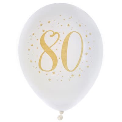 Ballons Latex 9Po Or 80 Ans (8) Party Shop