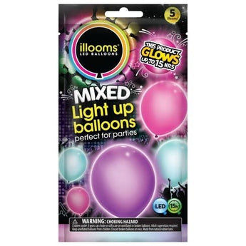 Ballons Lumineux (5) - Rose, Bleu Et Violet Party Shop