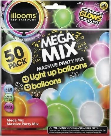 Ballons Lumineux En Latex (50) - Assortis Party Shop